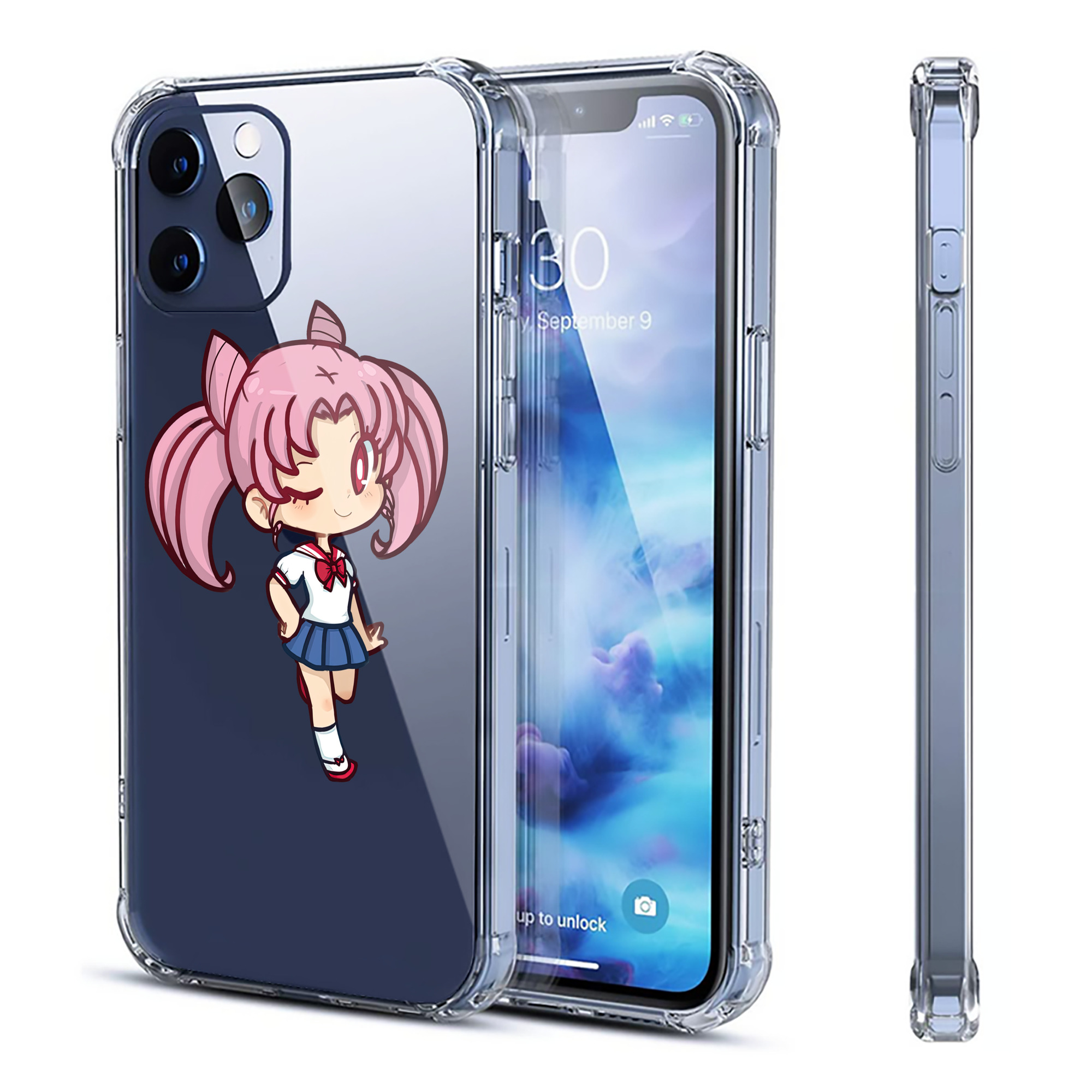 （画像用） 美少女戦士セーラームーン ちびうさ Sailor Moon Chibiusa Tsukino Usagi Small Lady Serenity 【iPhone 12シリーズ対応】透明スマホケース（クリアソフトケース）